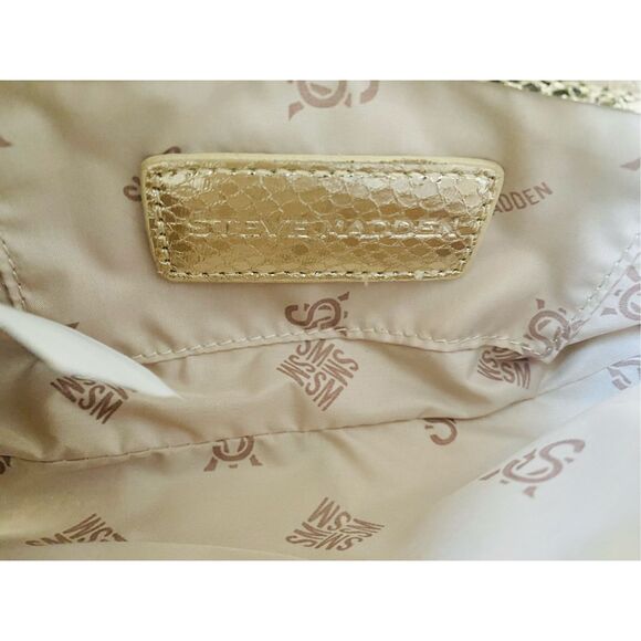 Steve Madden Woven Metallic Snake Clutch Bag NWOT